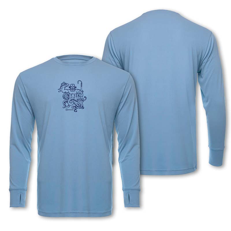 The Shelta L/S Travelr Crew 7 Seas in Light Blue color