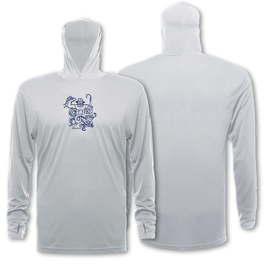 The Shelta L/S Travelr Hoodie 7 Seas in Pale Grey color