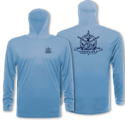 The Shelta L/S Travelr Hoodie Blue Seas in Light Blue color