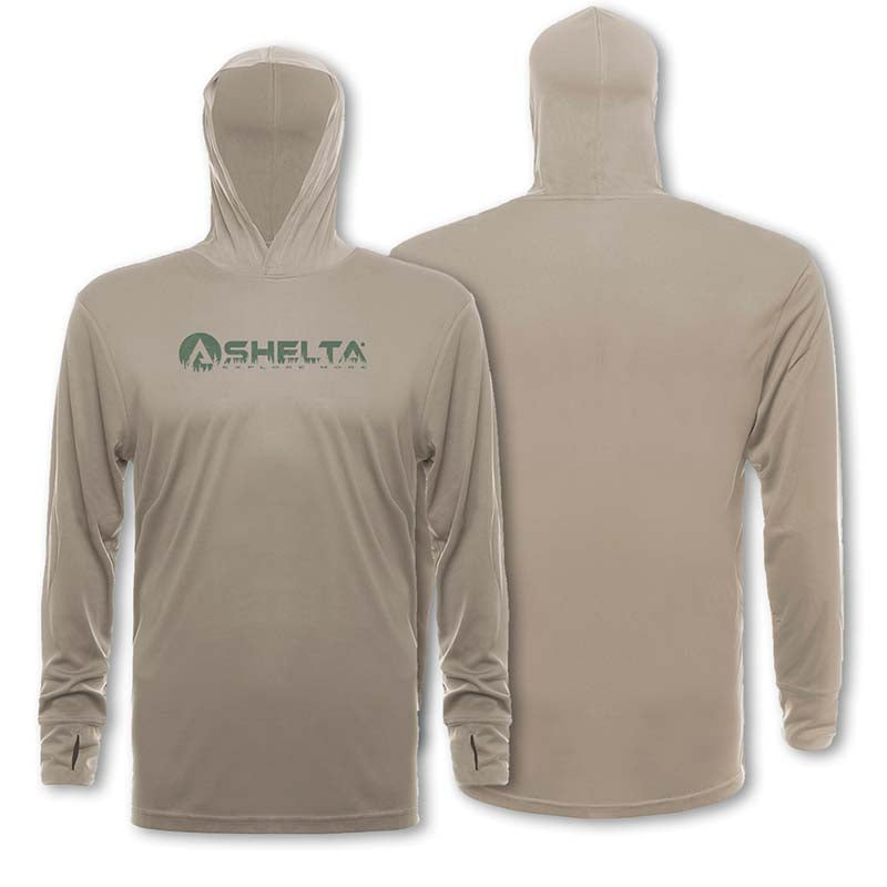 The Shelta L/S Travelr Hoodie Wilderness in Khaki Tan color
