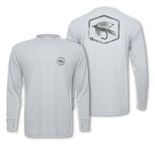 The Shelta L/S Travelr Crew Hex Fly in Pale Grey color
