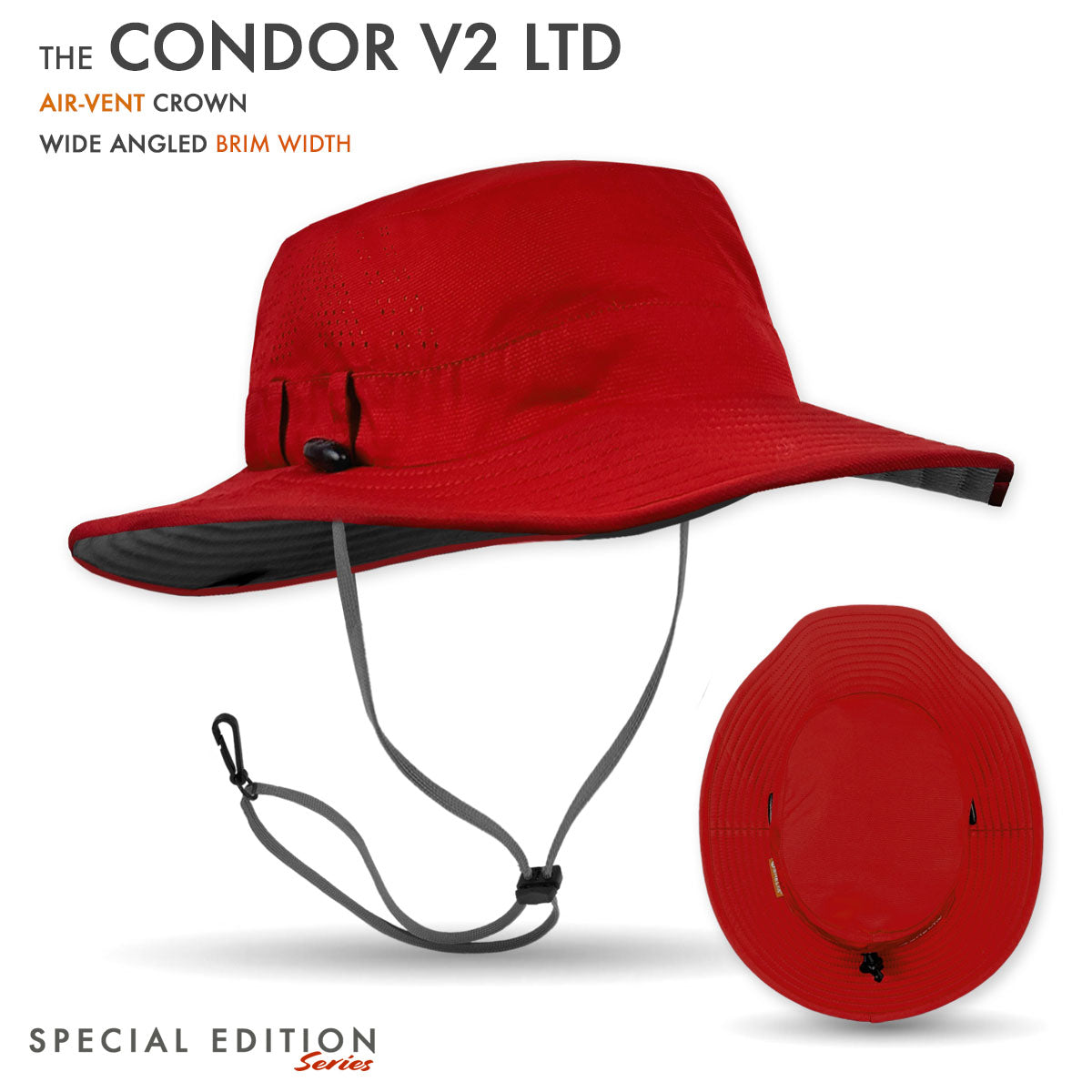 The Condor V2 Sun Hat in Red