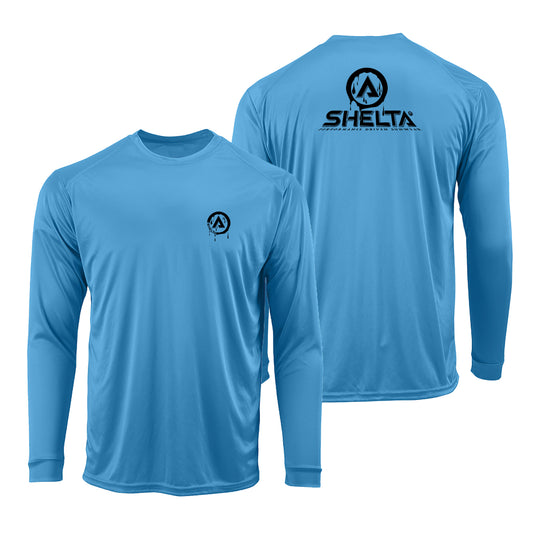 The Shelta L/S Drip Logo in Ocean Blue