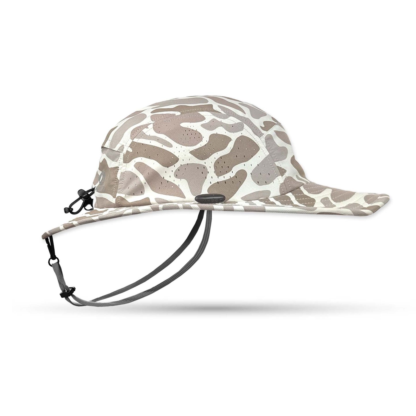 Side View of Faclon sun hat in brown camo